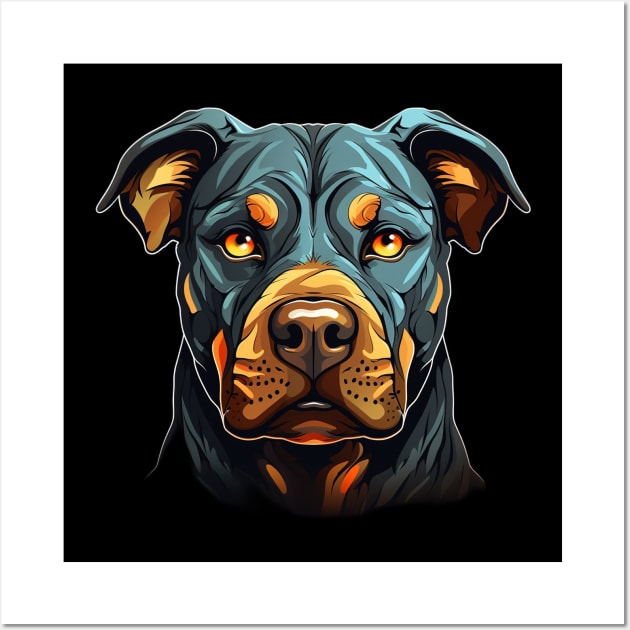 Cute Pitbull Dog - Dogs Pitbulls Wall Art by fromherotozero